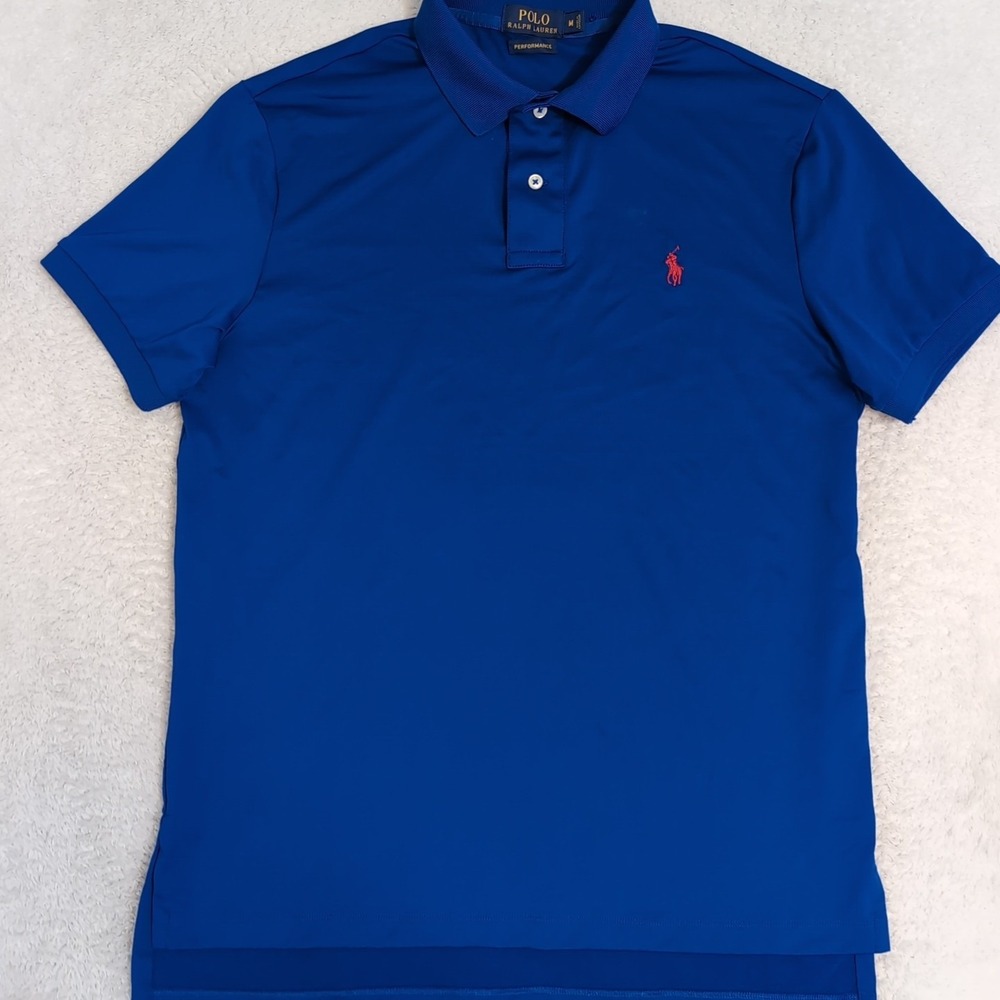 Ralph Lauren Performance Stretch Golf Mens polo Royal Blue Short sleeve Hole